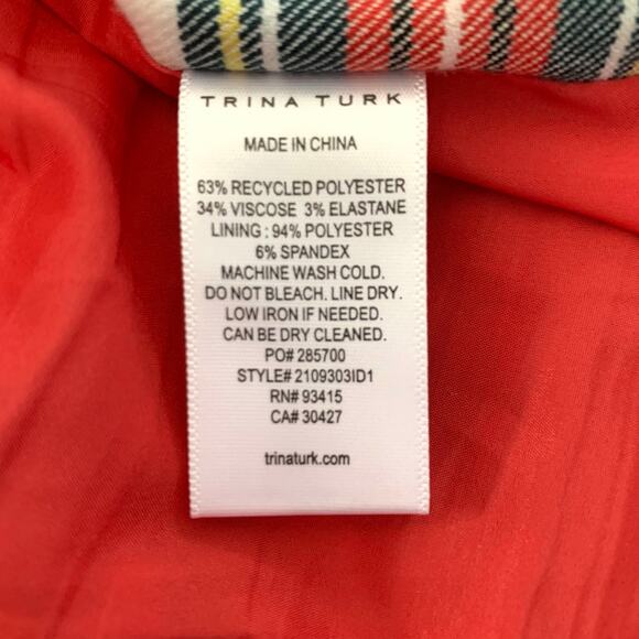 Trina Turk 'Brynne' Holiday Tartan Plaid Sleeveless Shift Dress Size 4 - Picture 11 of 11